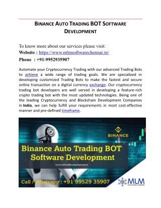 Binance Auto Trading BOT Software Development