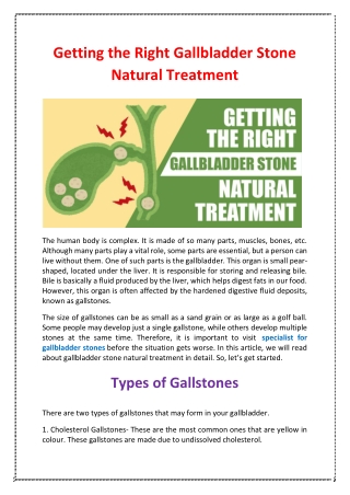 Shuddhi - Gallbladder Stone Natural Treatment