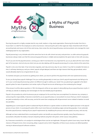 4 Myths of Payroll Business