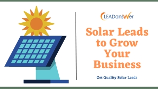 Solar Leads to Grow Your Business