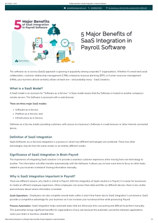 5 Major Benefits of SaaS Integration in Payroll Software