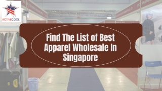 Find The List of Best Apparel Wholesale In Singapore