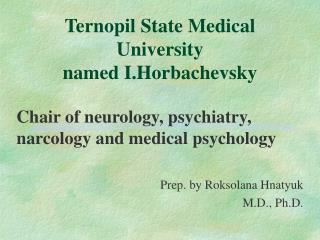 Ternopil State Medical University named I.Horbachevsky