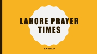 Lahore Prayer Times