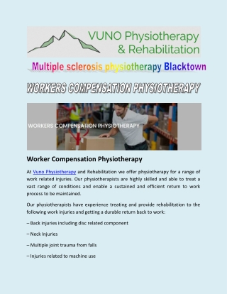 Multiple sclerosis physiotherapy Blacktown