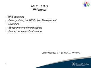 MICE PSAG PM report
