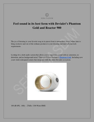 Get fabulous Phantom Gold And Reactor 900 Speaker on the best budget | Sera Casd