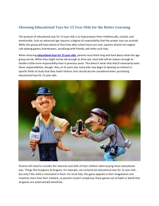 Choosing Educational Toys for 15 Year Olds for the Better Learning