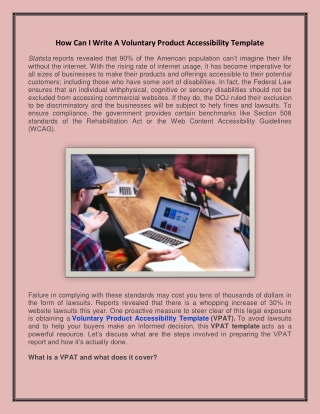 How Can I Write A Voluntary Product Accessibility Template