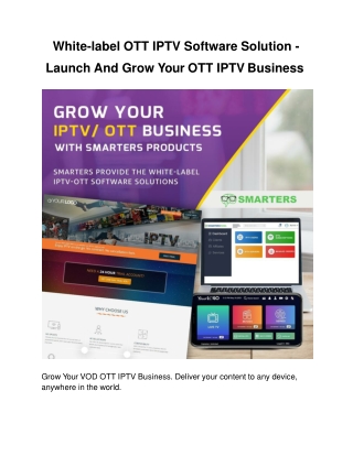 White-label OTT IPTV Software Solution