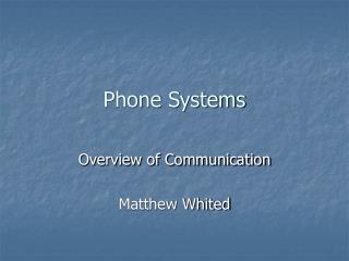 Phone Systems