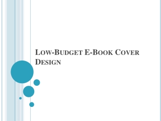 Low-Budget E-Book Cover Design
