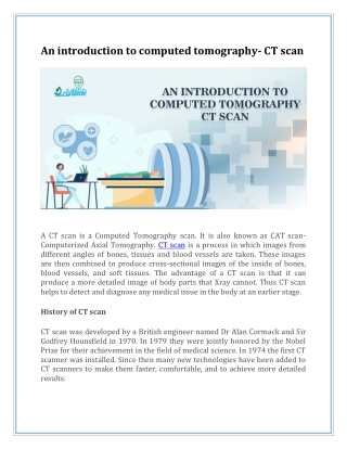 An introduction to computed tomography- CT scan