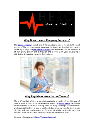 Why Does Locums Company Succeeds