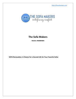 SOFA Renovation: a chance for a second life for your favorite sofas