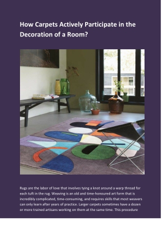 How Rugs Actively Participate in the Decoration of a Room