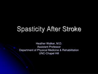 Spasticity After Stroke