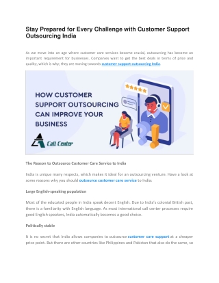 Stay Prepared for Every Challenge with Customer Support Outsourcing India