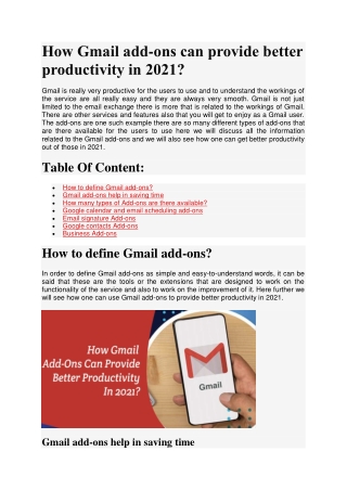 How Gmail add-ons can provide better productivity in 2021?