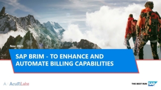 SAP BRIM - To enhance and automate billing capacities