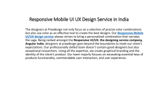 Responsive Mobile UI UX Design Service in India