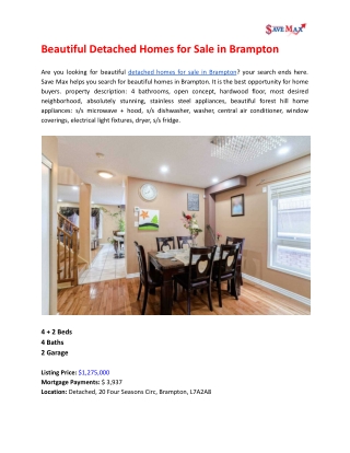 Beautiful Detached Homes for Sale in Brampton