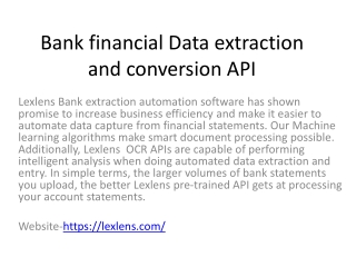 Bank financial Data extraction and conversion API