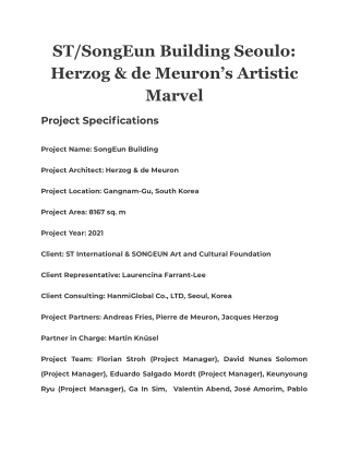 ST/SongEun Building Seoulo: Herzog & de Meuron’s Artistic Marvel