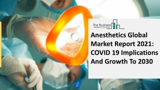 Anesthetics Market, Industry Trends, Revenue Growth, Key Players Till 2030