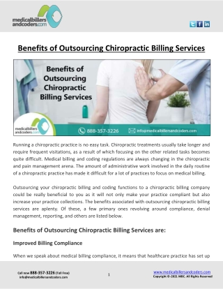 Benefits of Outsourcing Chiropractic Billing Services