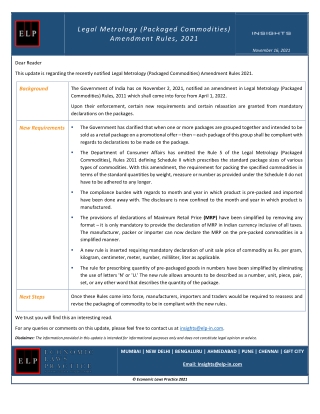 Legal Metrology Packaged Commodities Amendment Rules 2021