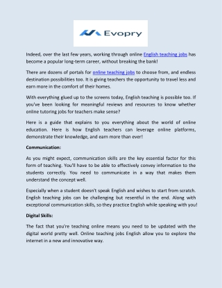 Apply for online English teaching jobs
