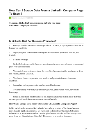 How Can I Scrape Data From a LinkedIn Company Page To Excel