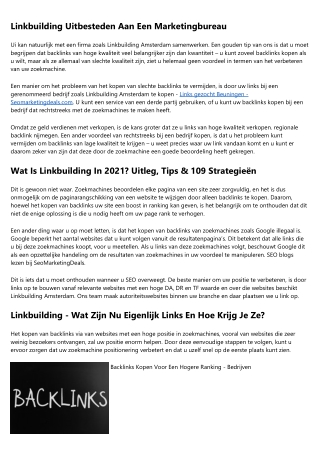 Backlinks Genereren - Goede Google Webtools Voor De Ondernemer