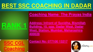 TOP SSC COACHING IN DADAR