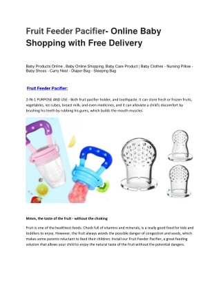 Fruit Feeder Pacifier