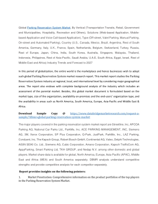 Parking Reservation System Market