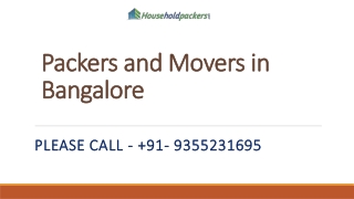 Packers and Movers in Bangalore