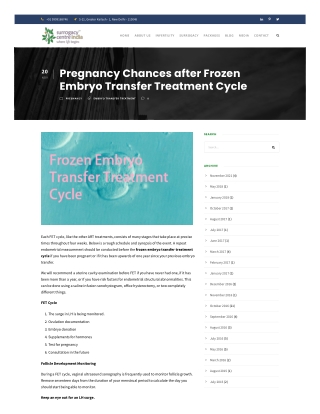 Pregnancy Chances after Frozen Embryo Transfer Treatment Cycle