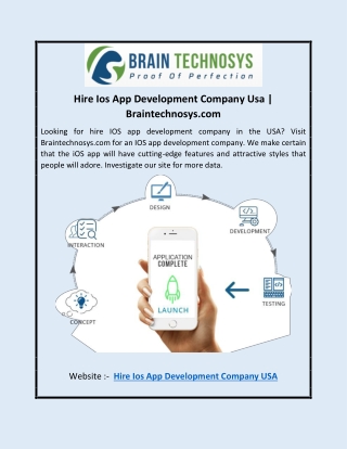 Hire Ios App Development Company Usa | Braintechnosys.com