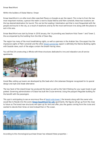 Beachfront Emaar