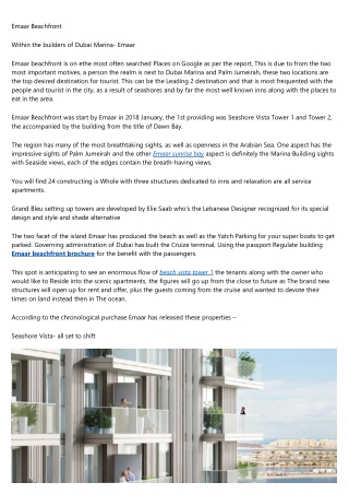 Palace Beach Residence Emaar
