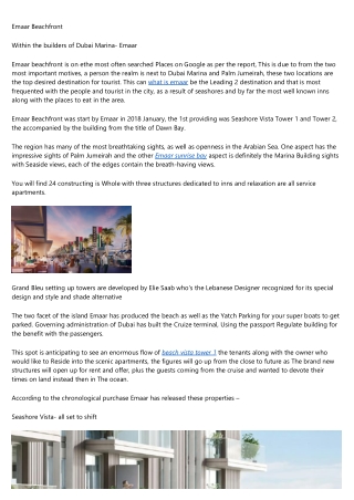 Emaar Beachfront Villas