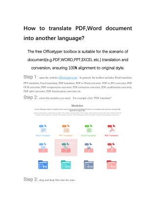 How to translate PDF,Word document into another language?