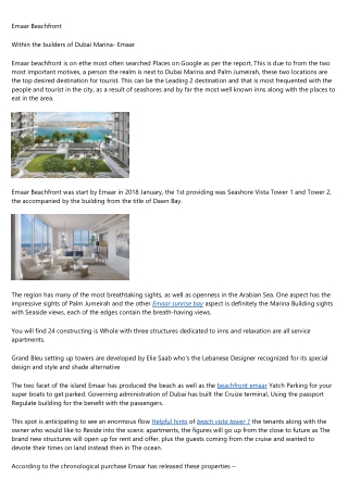 Beachfront Hotels Dubai