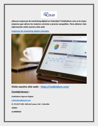 ¿Buscas empresas de marketing digital en Colombia? Coldisidium.com es la mejor e
