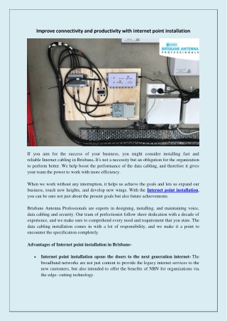 Improve connectivity and productivity with internet point installation