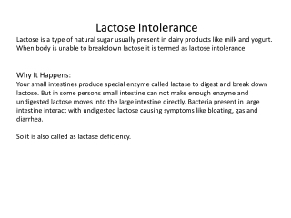 Lactose Intolerance
