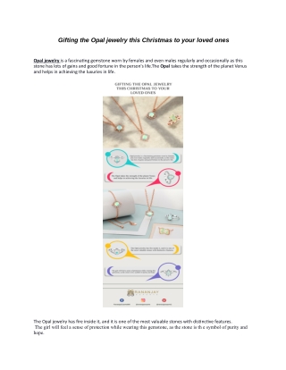 Gifting the Opal jewelry this Christmas to your loved ones
