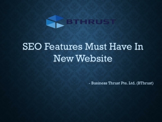 SEO Features Must Have in New Website